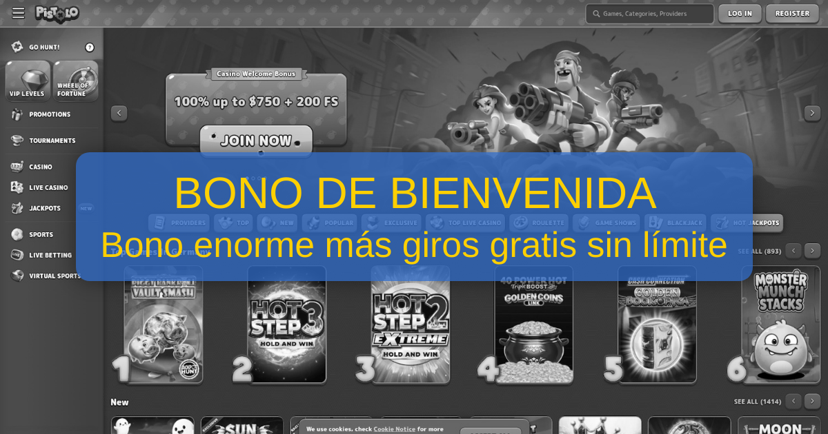 Pistolo Casino: bono de bienvenida de 500 € | Acceso oficial